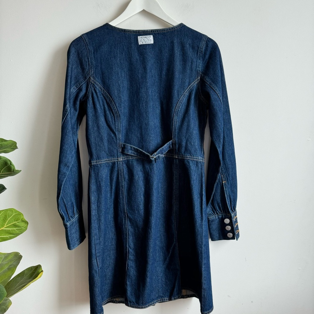Levi’s Veda Denim Button-Front Dress Size M Cotton Dark Wash - Picture 8 of 15